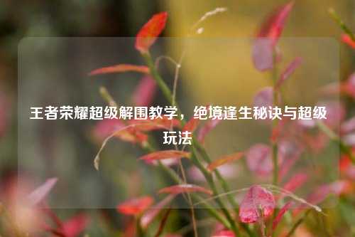 王者荣耀超级解围教学，绝境逢生秘诀与超级玩法