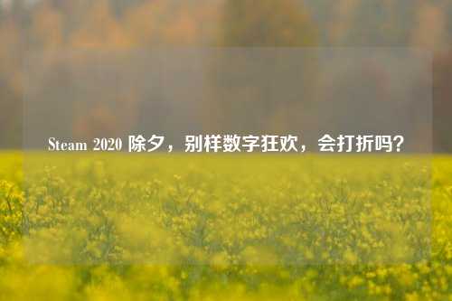 Steam 2020 除夕，别样数字狂欢，会打折吗？